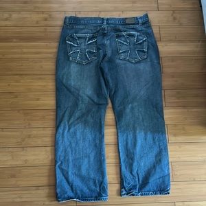 Flypaper boot cut grunge cross jeans size 38